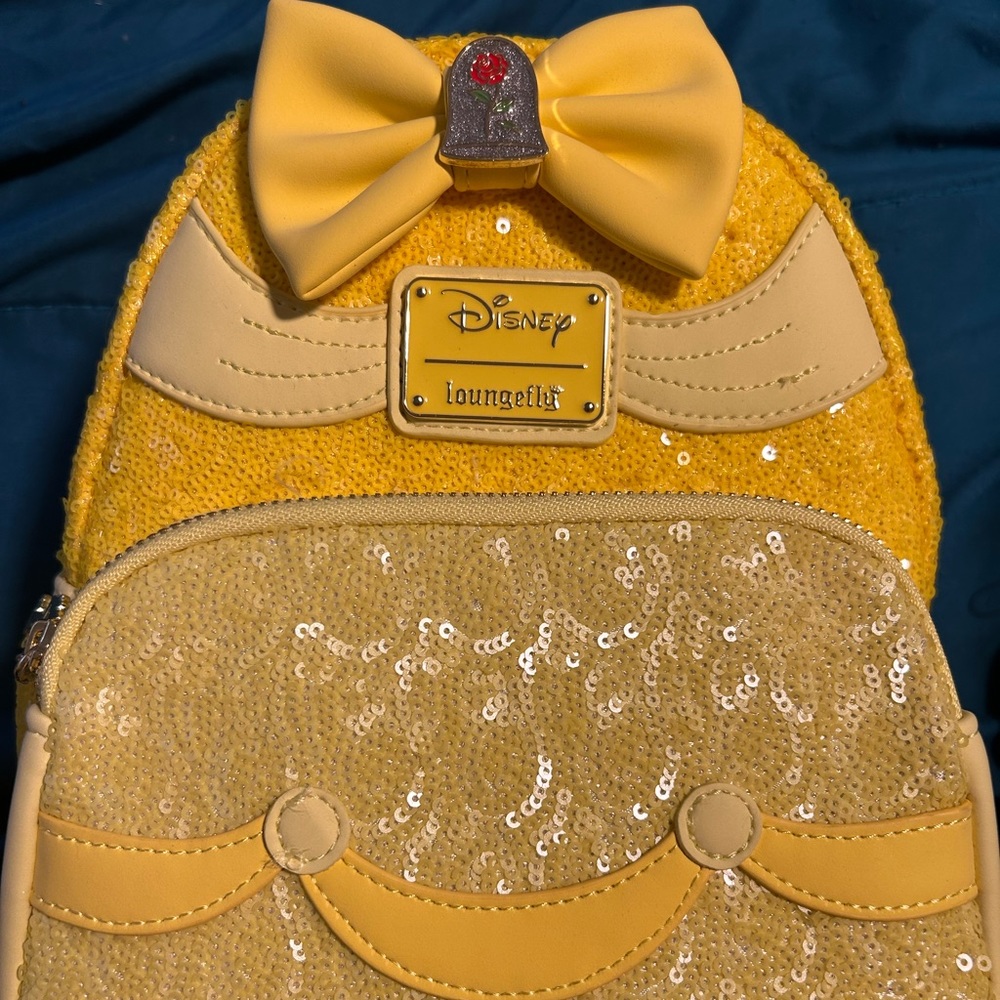 Loungefly Disney Belle Beauty and the Beast Princess Sequin Mini Backpack